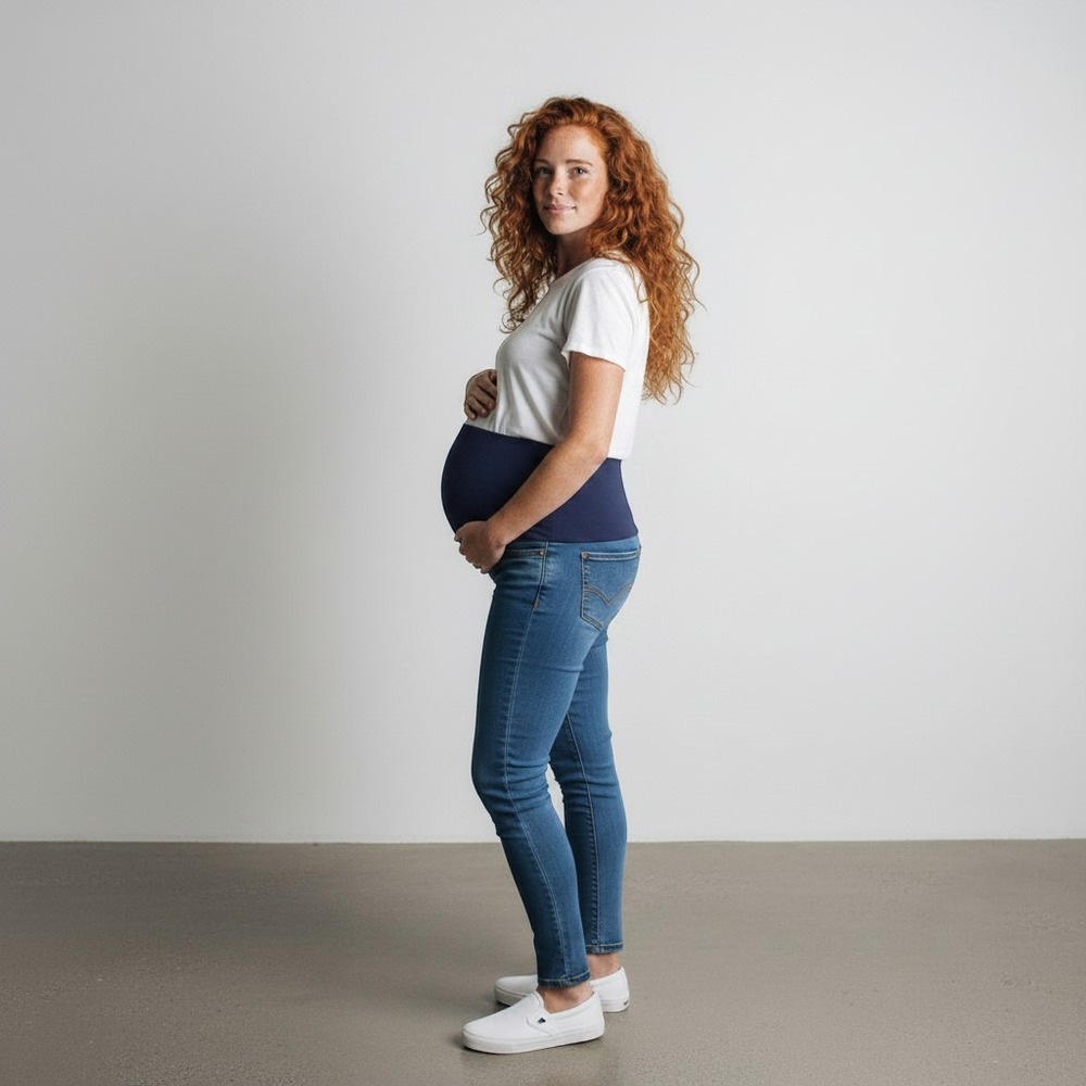 Signature by Levi Strauss Maternity Skinny Jeans L Blue Excellent Full Panel